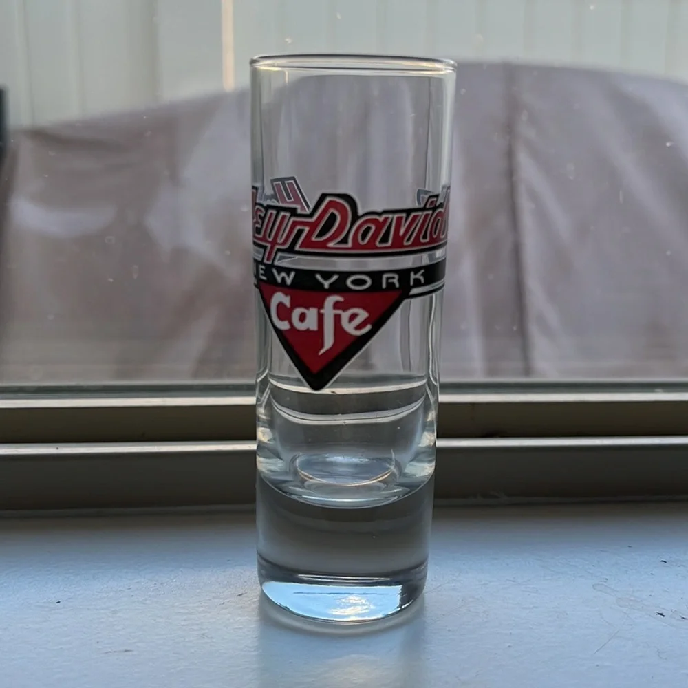 Harley Davidson Cafe New York‎ Tall Shot Glass Motorcycles 4” H